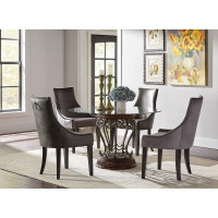 Coaster Furniture 121714 Phelps Upholstered Demi Wing Chairs Grey (Set of 2)